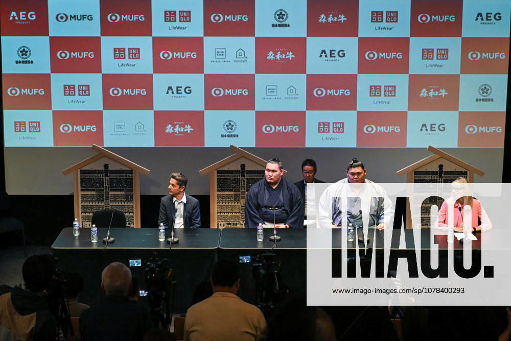 MUFG Paris Sumo Tournament press conference, PK, Pressekonferenz - Paris Hoshoryu Tomokatsu and Onosato Daiki hold a press conference for the MUFG Paris Sumo Tournament 2026 in Paris on June 11, 2026. Photo by Firas Abdullah ABACAPRESS.COM Paris Ile-de-France France