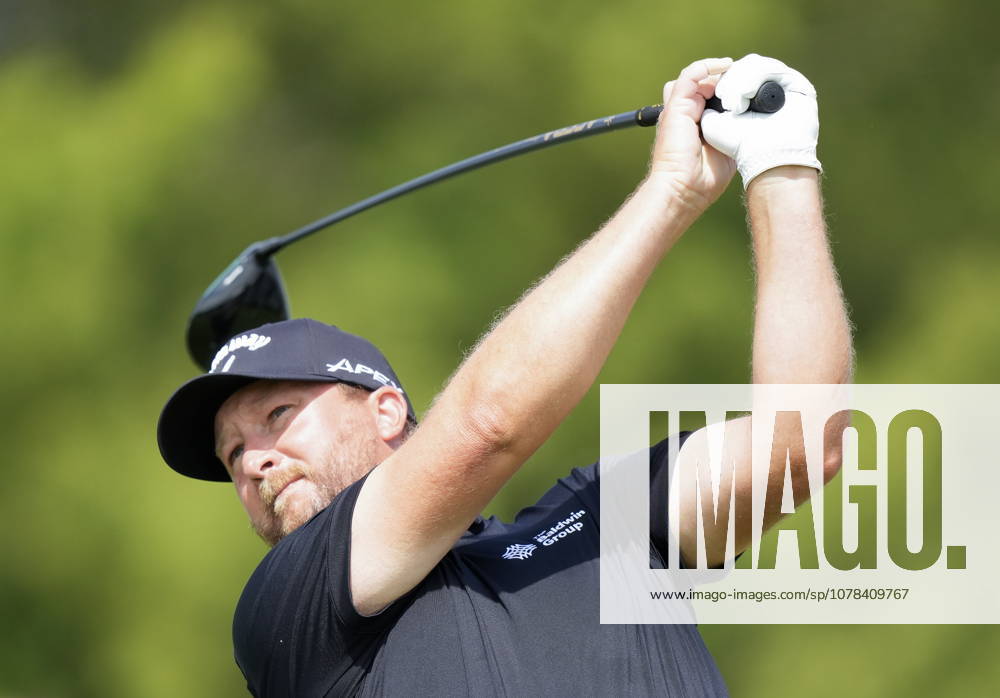 American Brice Garnett tees off on the ninth hole during the Canadian Open in Caledon, Ont., on Thursday, June 11, 2026. Canada News - June 11, 2026 - ZUMAc35_ 20260611_zaf_c35_056