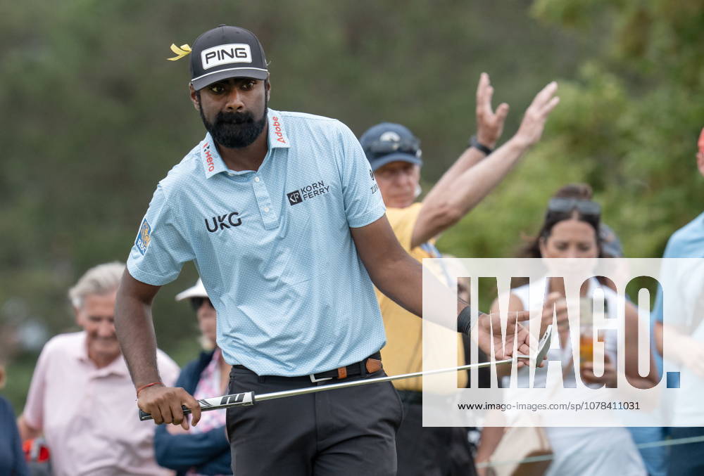 American Sahith Theegala lines up his putt on the 5th green during the first round of the RBC Canadian Open in Caledon, Ont., on Thursday June 11, 2026. Canada News - June 11, 2026 - ZUMAc35_ 20260611_zaf_c35_057