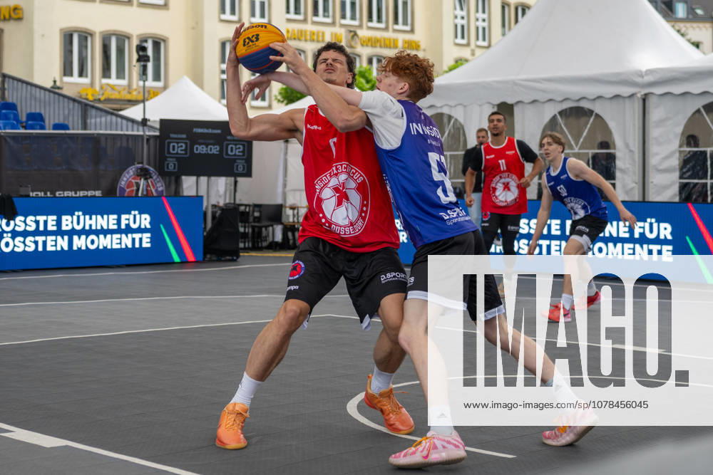 Duel between Jules Rambaut Team Toulouse, 0 and Frederic Kraass Team New Delhi, 51 Innside 3x3 Circus, basketball, group phase, D Sports, 13 06 2026 Innside 3x3 Circus, basketball, group phase, D Sports, 13 06 2026 Duesseldorf