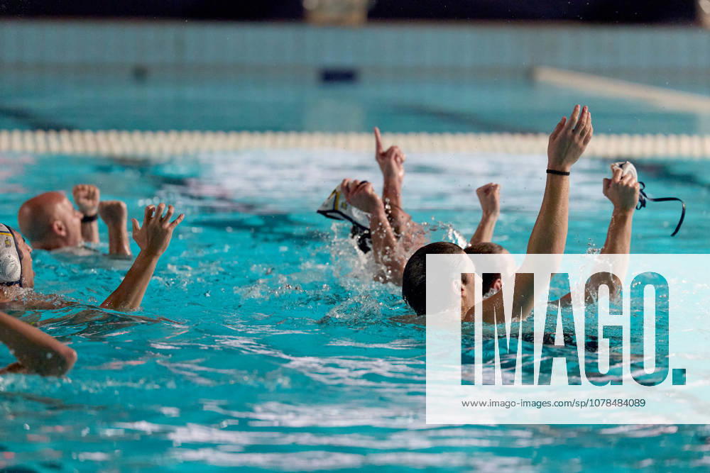 Zodiac CNAB players celebrate after winning the European Aquatics Mens Water polo, Wasserball Champions League gold‘medal match against Pro Recco at the National Pool, Tal‘Qroqq, Malta, on 13 June 2026. Zodiac CNAB v Pro Recco - Mens Water Polo Men Champions League 2026 Final; EA_CL_2026_MLT