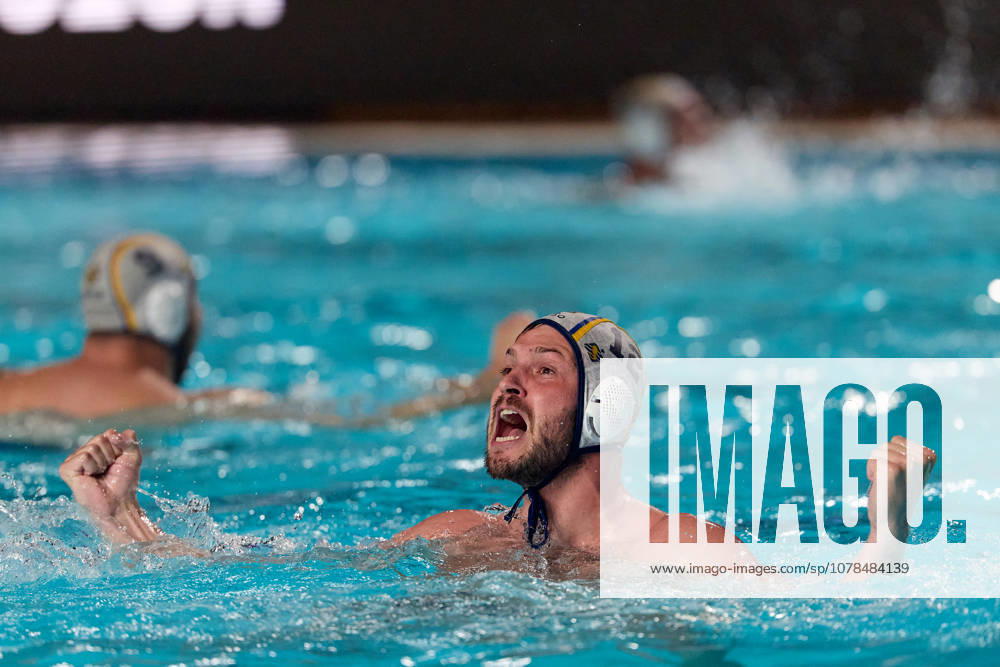 Alejandro Bustos Sanchez of Zodiac CNAB reacts in celebration after winning the European Aquatics Mens Water polo, Wasserball Champions League gold‘medal match against Pro Recco at the National Pool, Tal‘Qroqq, Malta, on 13 June 2026. Zodiac CNAB v Pro Recco - Mens Water Polo Men Champions League 2026 Final; EA_CL_2026_MLT