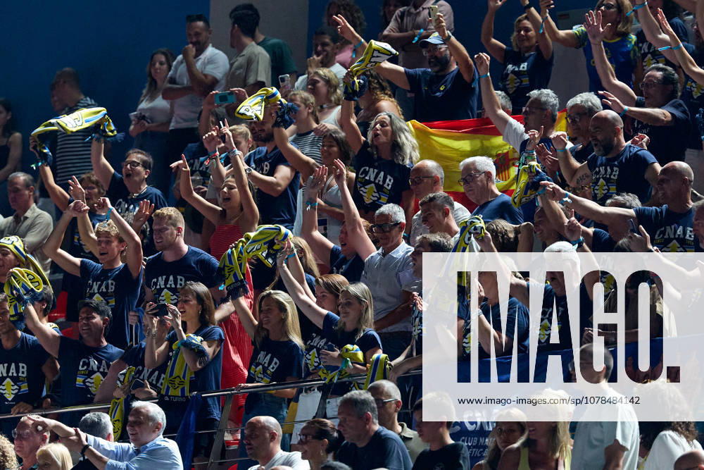 Zodiac CNAB fans celebrate their team winning the European Aquatics Mens Water polo, Wasserball Champions League gold‘medal match against Pro Recco at the National Pool, Tal‘Qroqq, Malta, on 13 June 2026. Zodiac CNAB v Pro Recco - Mens Water Polo Men Champions League 2026 Final; EA_CL_2026_MLT
