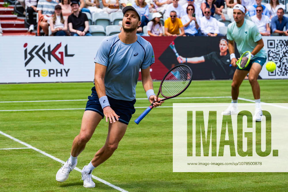 Yannik Hanfmann (GER) and Jan-Lennard Struff (GER) during the Singles Final Match between Daniil Glinka (EST) and Stefanos Sakellaridis (GRC) vs. Yannik Hanfmann (GER) and Jan-Lennard Struff (GER) at BOSS OPEN 2026, Tennisanlage Weissenhof on June 14, 2026 in Stuttgart, Germany. Baden-Württemberg Germany