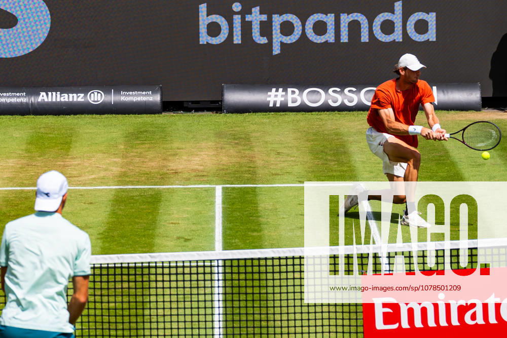 Stefanos Sakellaridis (GRC) and Jan-Lennard Struff (GER) during the Doubles Final Match between Daniil Glinka (EST) and Stefanos Sakellaridis (GRC) vs. Yannik Hanfmann (GER) and Jan-Lennard Struff (GER) at BOSS OPEN 2026, Tennisanlage Weissenhof on June 14, 2026 in Stuttgart, Germany. Baden-Württemberg Germany