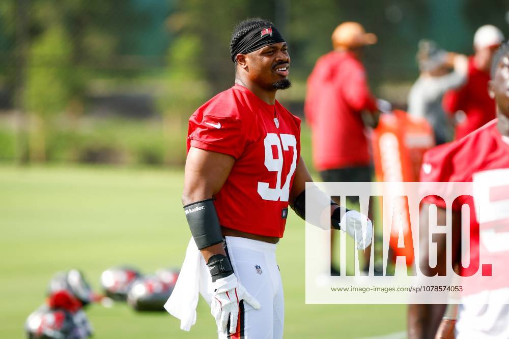 Tampa Bay Buccaneers linebacker Al-Quadin Muhammad (97) warms up during mandatory mini-camp at the AdventHealth Training Center in Tampa on Tuesday, June 16, 2026. Tampa USA - ZUMAs70_ 0859278504st