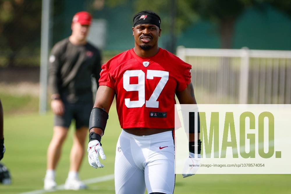 Tampa Bay Buccaneers linebacker Al-Quadin Muhammad (97) warms up during mandatory mini-camp at the AdventHealth Training Center in Tampa on Tuesday, June 16, 2026. Tampa USA - ZUMAs70_ 0859278505st