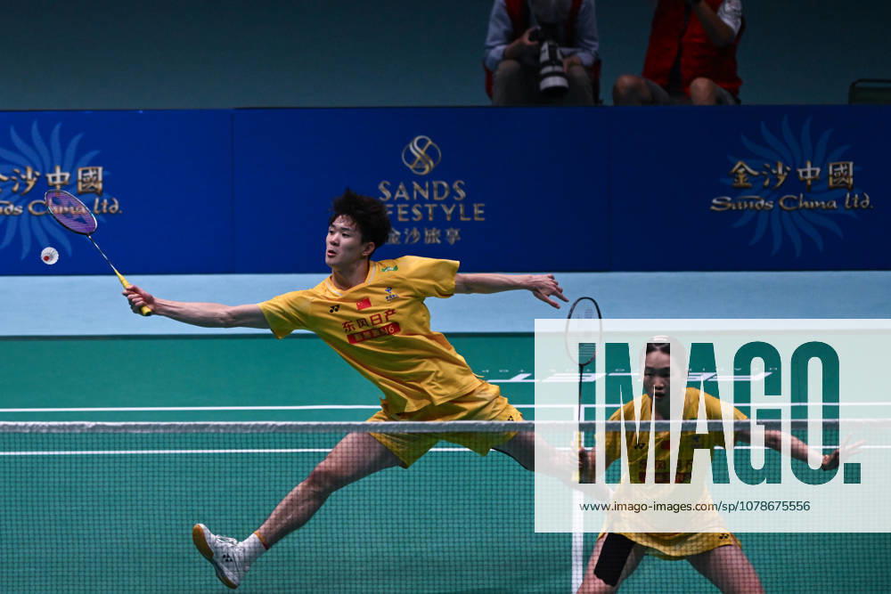 Li Hongyi and Huang Kexin of China compete in the Mixed Doubles Quarterfinal match against Jiang Zhenbang and Wei Yaxin of China on day 4 of Macao Open Badminton 2026 at Macao East Asian Games Dome on June 19, 2026 in Macau, China.