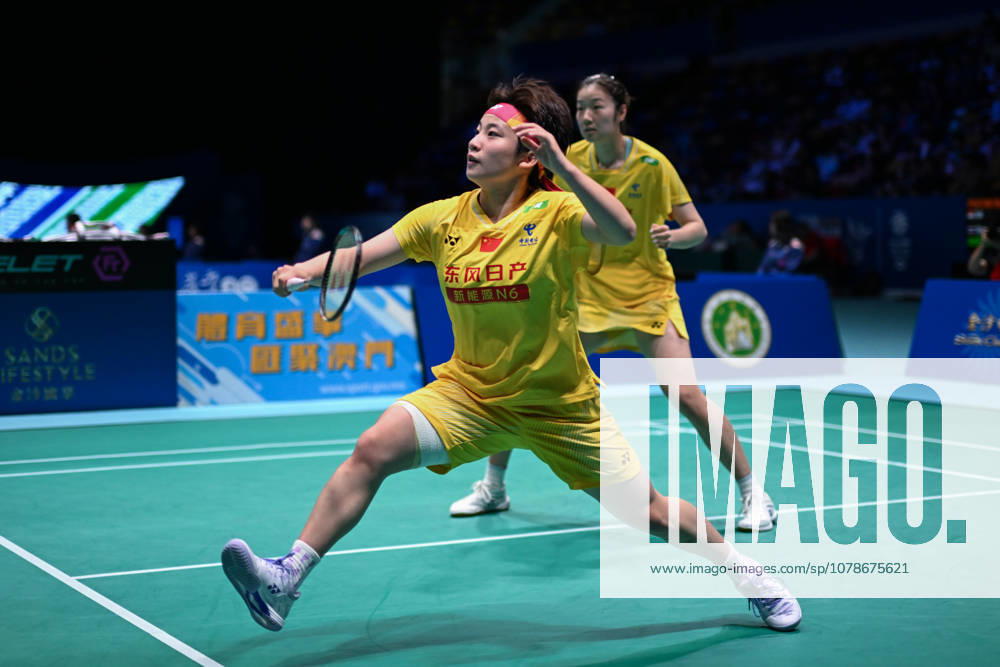 Chen Fan Shutian and Liu Jiayue of China compete in the Women s Doubles Quarterfinal match against Liao Lixi and Shen Shiyao of China on day 4 of Macao Open Badminton 2026 at Macao East Asian Games Dome on June 19, 2026 in Macao, China.
