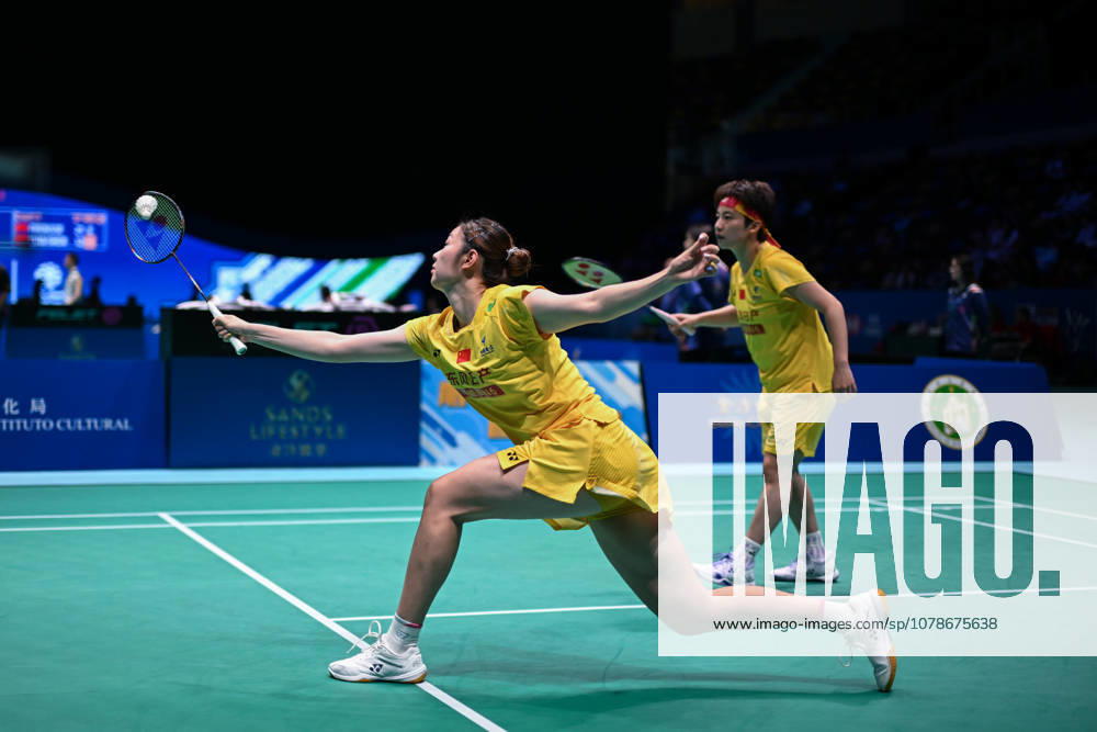 Chen Fan Shutian and Liu Jiayue of China compete in the Women s Doubles Quarterfinal match against Liao Lixi and Shen Shiyao of China on day 4 of Macao Open Badminton 2026 at Macao East Asian Games Dome on June 19, 2026 in Macao, China.