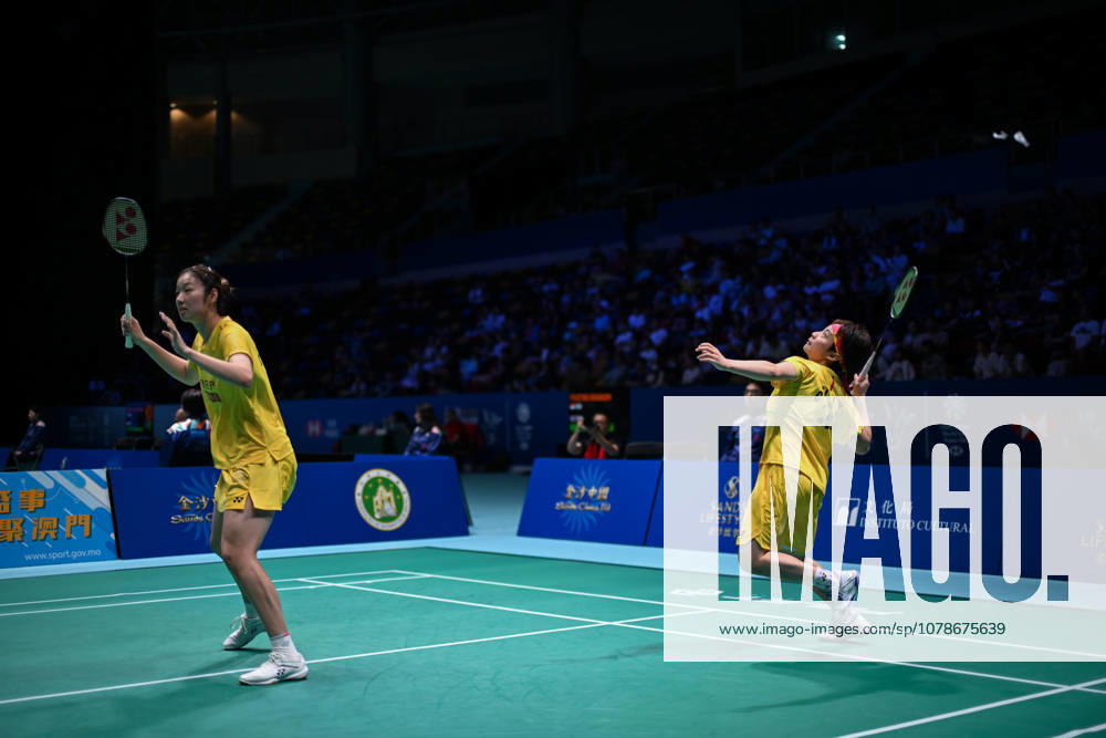 Chen Fan Shutian and Liu Jiayue of China compete in the Women s Doubles Quarterfinal match against Liao Lixi and Shen Shiyao of China on day 4 of Macao Open Badminton 2026 at Macao East Asian Games Dome on June 19, 2026 in Macao, China.