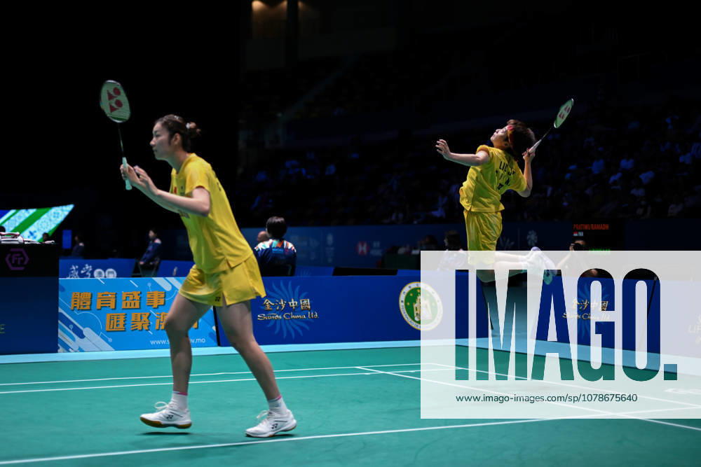 Chen Fan Shutian and Liu Jiayue of China compete in the Women s Doubles Quarterfinal match against Liao Lixi and Shen Shiyao of China on day 4 of Macao Open Badminton 2026 at Macao East Asian Games Dome on June 19, 2026 in Macao, China.