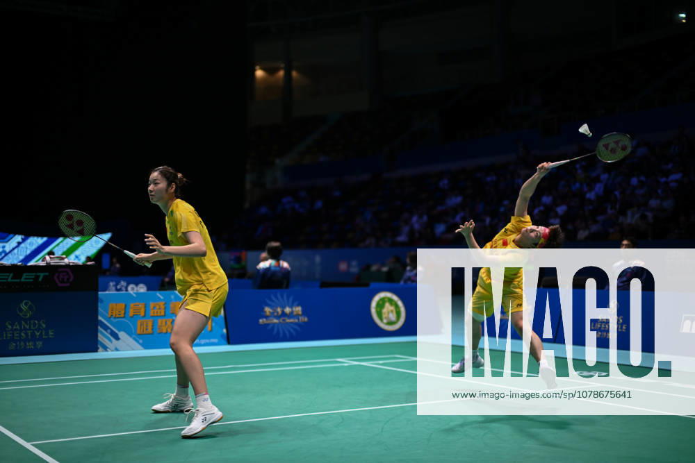 Chen Fan Shutian and Liu Jiayue of China compete in the Women s Doubles Quarterfinal match against Liao Lixi and Shen Shiyao of China on day 4 of Macao Open Badminton 2026 at Macao East Asian Games Dome on June 19, 2026 in Macao, China.