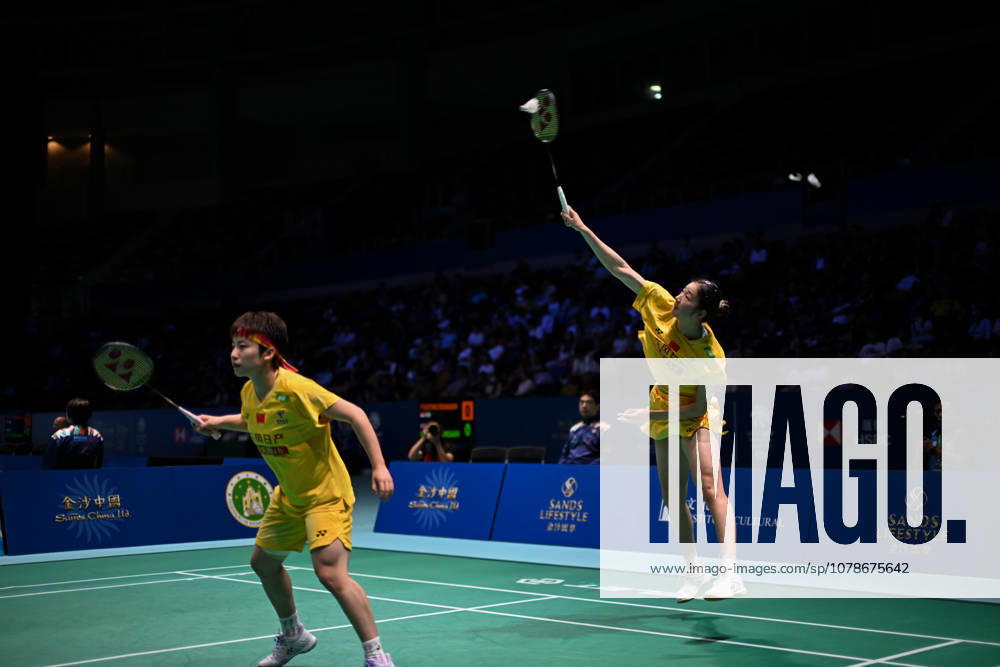 Chen Fan Shutian and Liu Jiayue of China compete in the Women s Doubles Quarterfinal match against Liao Lixi and Shen Shiyao of China on day 4 of Macao Open Badminton 2026 at Macao East Asian Games Dome on June 19, 2026 in Macao, China.