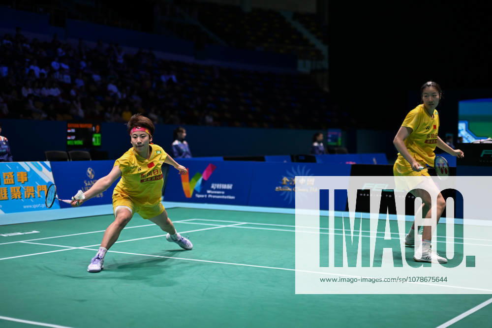 Chen Fan Shutian and Liu Jiayue of China compete in the Women s Doubles Quarterfinal match against Liao Lixi and Shen Shiyao of China on day 4 of Macao Open Badminton 2026 at Macao East Asian Games Dome on June 19, 2026 in Macao, China.