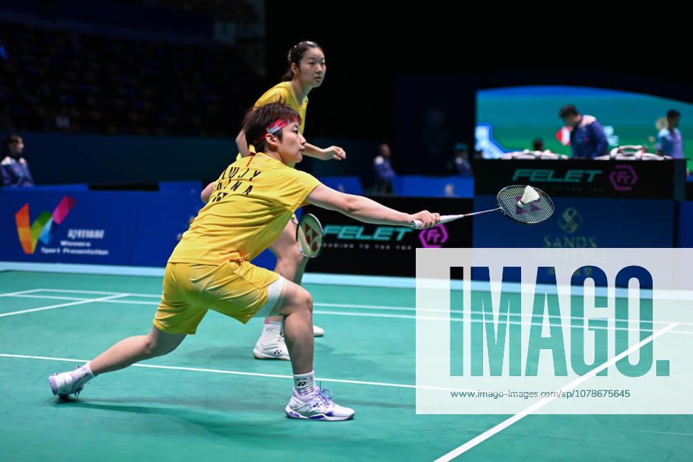 Chen Fan Shutian and Liu Jiayue of China compete in the Women s Doubles Quarterfinal match against Liao Lixi and Shen Shiyao of China on day 4 of Macao Open Badminton 2026 at Macao East Asian Games Dome on June 19, 2026 in Macao, China.