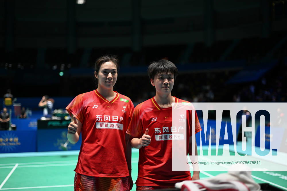 Bao Lijing and Cao Zihan of China react after the Women s Doubles Quarterfinal match against Yi En Hsieh and Teng Chun Hsun of Chinese Taipei on day 4 of Macao Open Badminton 2026 at Macao East Asian Games Dome on June 19, 2026 in Macao, China.