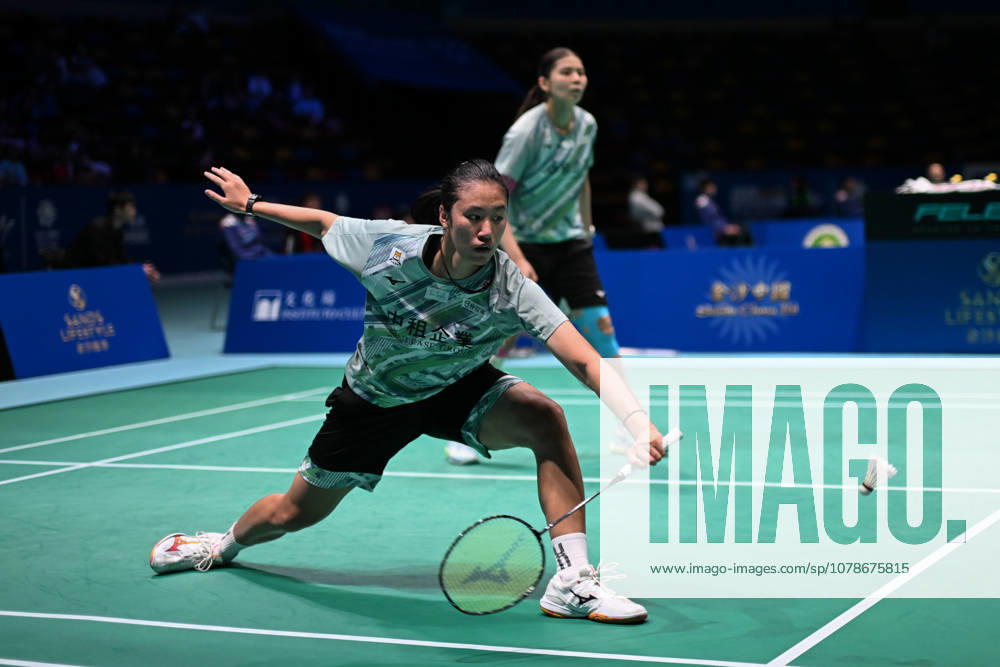 Yi En Hsieh and Teng Chun Hsun of Chinese Taipei compete in the Women s Doubles Quarterfinal match against Bao Lijing and Cao Zihan of China on day 4 of Macao Open Badminton 2026 at Macao East Asian Games Dome on June 19, 2026 in Macao, China.