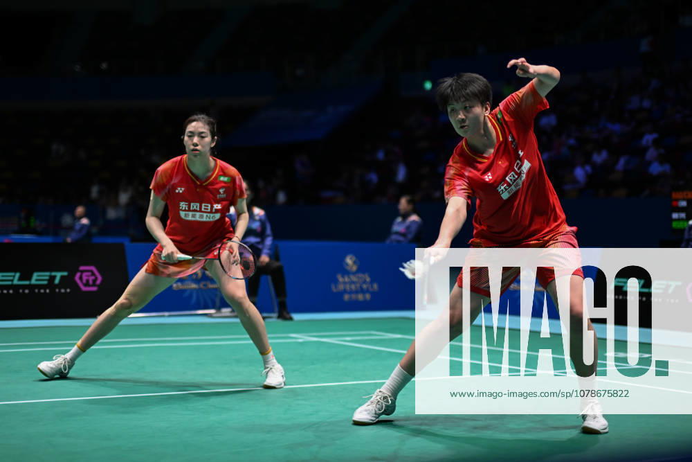 Bao Lijing and Cao Zihan of China compete in the Women s Doubles Quarterfinal match against Yi En Hsieh and Teng Chun Hsun of Chinese Taipei on day 4 of Macao Open Badminton 2026 at Macao East Asian Games Dome on June 19, 2026 in Macao, China.