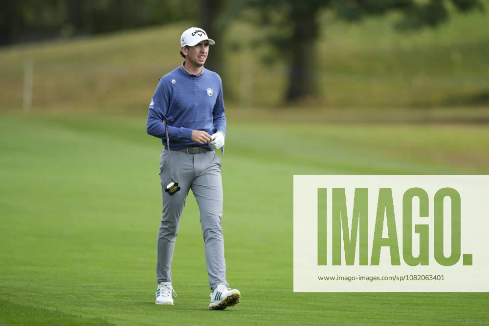 SUTTON COLDFIELD, ENGLAND - AUG 28: Tom McKibbin (NIR) walks down the eighth fairway during the completion of the delayed Round 1 at the 2026 Husqvarna British Masters at The Belfry, Sutton Coalfield on August 28, 2026 in Warwickshire, England The 2026 Husqvarna British Masters