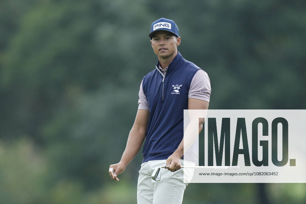 SUTTON COLDFIELD, ENGLAND - AUG 28: Johannes Veerman (USA) chips to the 8th green during the completion of the delayed Round 1 at the 2026 Husqvarna British Masters at The Belfry, Sutton Coalfield on August 28, 2026 in Warwickshire, England The 2026 Husqvarna British Masters