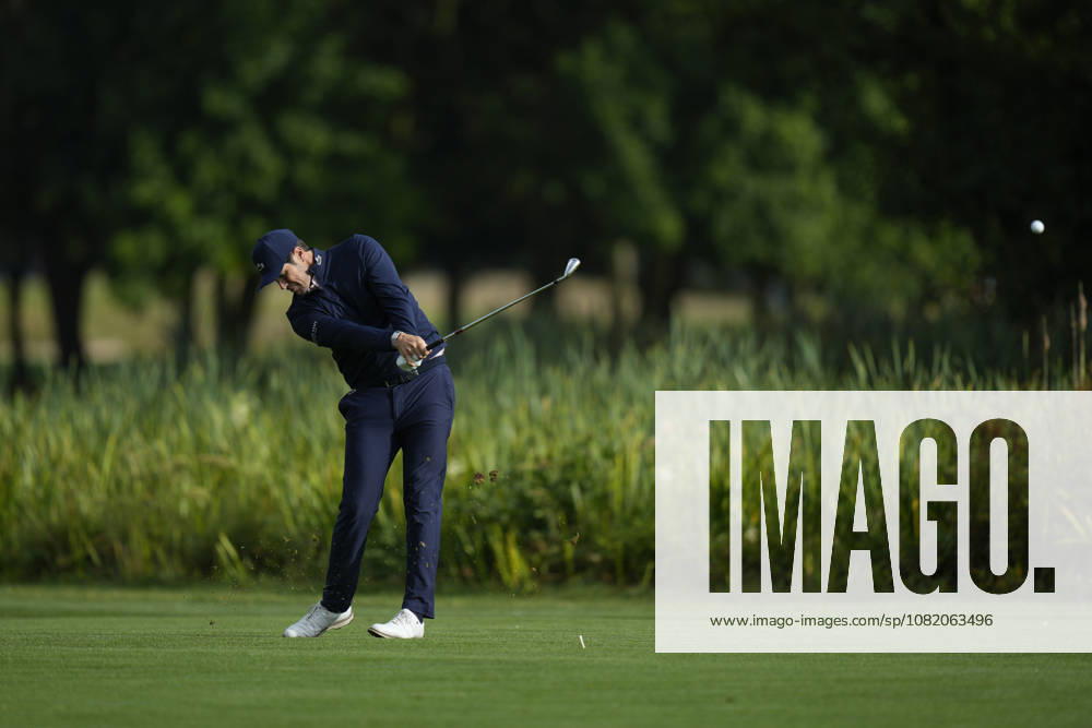 SUTTON COLDFIELD, ENGLAND - AUG 28: Nacho Elvira (ESP) plays from the eighteenth fairway during the completion of the delayed Round 1 at the 2026 Husqvarna British Masters at The Belfry, Sutton Coalfield on August 28, 2026 in Warwickshire, England The 2026 Husqvarna British Masters