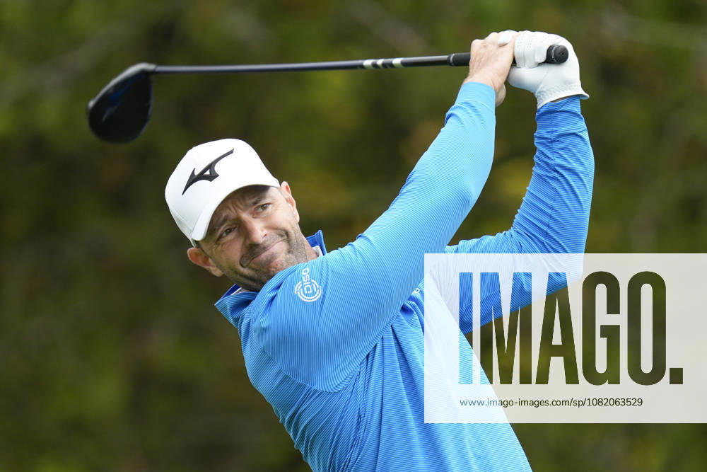 SUTTON COLDFIELD, ENGLAND - AUG 28: Marcel Schneider (GER) plays from the eighteenth tee during the completion of the delayed Round 1 at the 2026 Husqvarna British Masters at The Belfry, Sutton Coalfield on August 28, 2026 in Warwickshire, England The 2026 Husqvarna British Masters