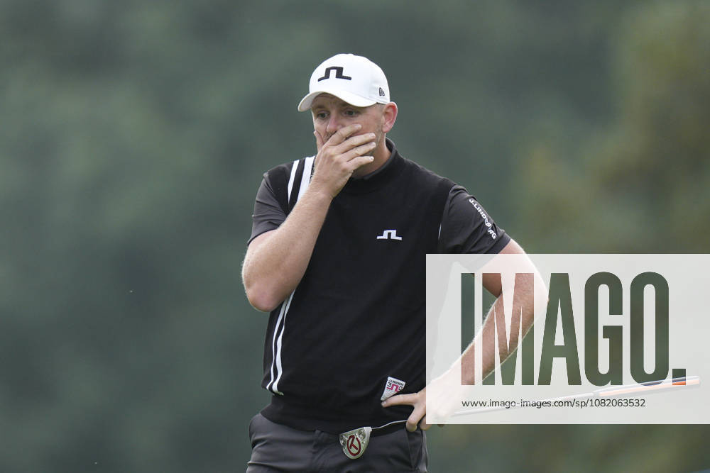 SUTTON COLDFIELD, ENGLAND - AUG 28: Matt Wallace (ENG) reacts after missing a putt on the eighth green during the completion of the delayed Round 1 at the 2026 Husqvarna British Masters at The Belfry, Sutton Coalfield on August 28, 2026 in Warwickshire, England The 2026 Husqvarna British Masters