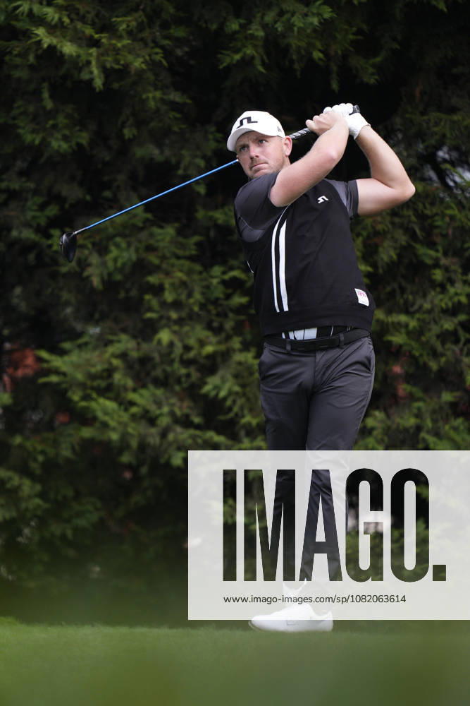 SUTTON COLDFIELD, ENGLAND - AUG 28: Matt Wallace (ENG) plays from the ninth tee during the completion of the delayed Round 1 at the 2026 Husqvarna British Masters at The Belfry, Sutton Coalfield on August 28, 2026 in Warwickshire, England The 2026 Husqvarna British Masters