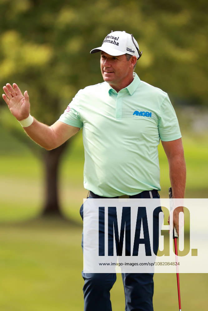 The Ally Challenge GRAND BLANC,MICHIGAN-AUGUST 28: Padraig Harrington of Ireland acknowledges the fans after completing the 10th hole during the first round of The Ally Challenge presented by McLaren at Warwick Hills Golf & Country Club, Grand Blanc, MI, USA Friday, August 28, 2026. Grand Blanc Michigan United States