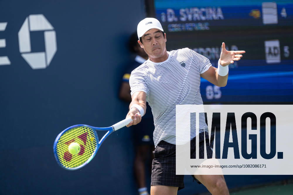 US Open qualifying final round NEW YORK, USA - AUGUST 28: Mackenzie McDonald returns ball during a men s qualifying singles match final round of the 2026 US Open Championship at USTA Billie Jean King National Tennis Center on August 28, 2026 in Flushing, NY. Mackenzie McDonald lost in three sets. Lev Radin Anadolu New York United States. Editorial use only. Please get in touch for any other usage.