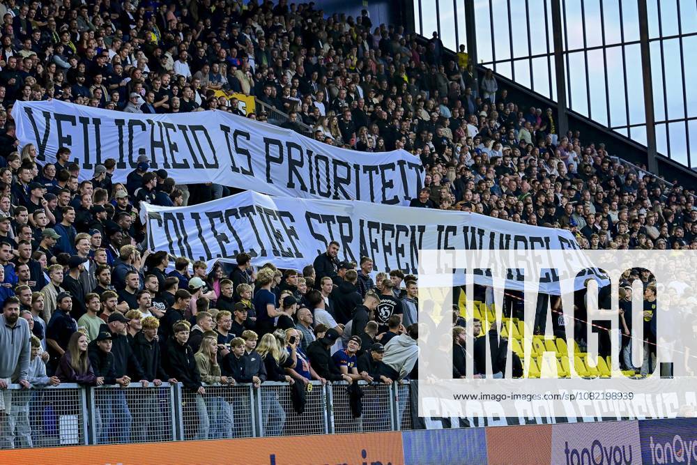 , Kooi Stadium , season 2026 2027 , Dutch Eredivisie football , match between SC Cambuur and FC Twente , picture shows protest of Cambuur fans against collective punishment of fans Cambuur - Twente x206258527x