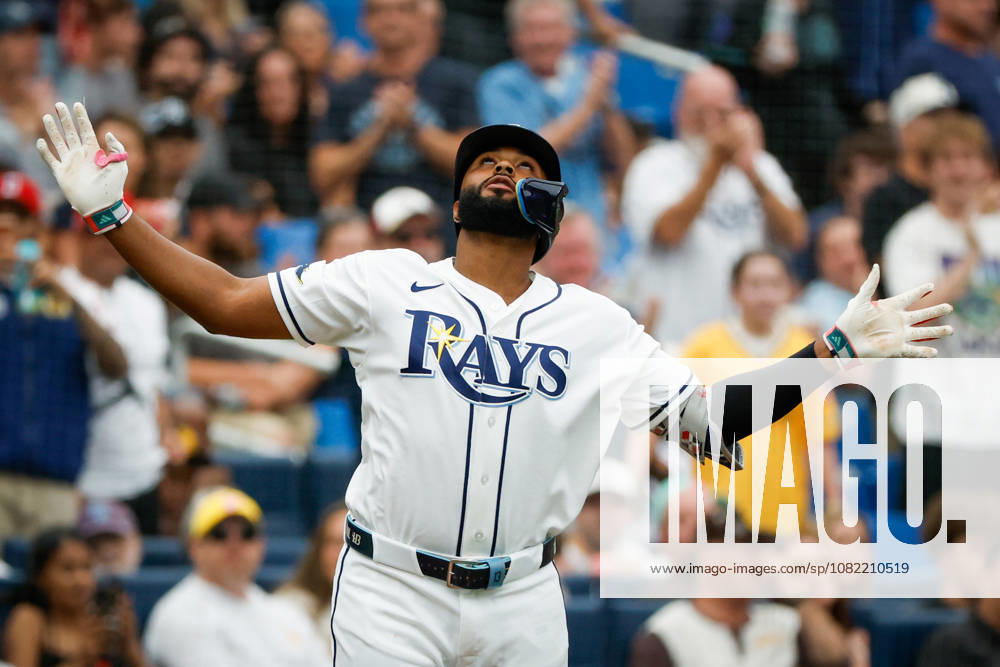 Tampa Bay Rays third baseman Junior Caminero (13) celebrates, after he homers off of San Diego Padres pitcher Robbie Ray (38) during the fourth inning at Tropicana Field. MLB, Baseball Herren, USA 2026: Padres at Rays - ZUMA_sp_ 20260830_mda_s70_833