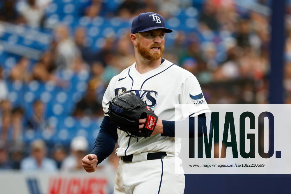 Tampa Bay Rays pitcher Drew Rasmussen (57) reacts, when a ball is called against San Diego Padres second baseman Jake Cronenworth (9) during the fifth inning at Tropicana Field. MLB, Baseball Herren, USA 2026: Padres at Rays - ZUMA_sp_ 20260830_mda_s70_830