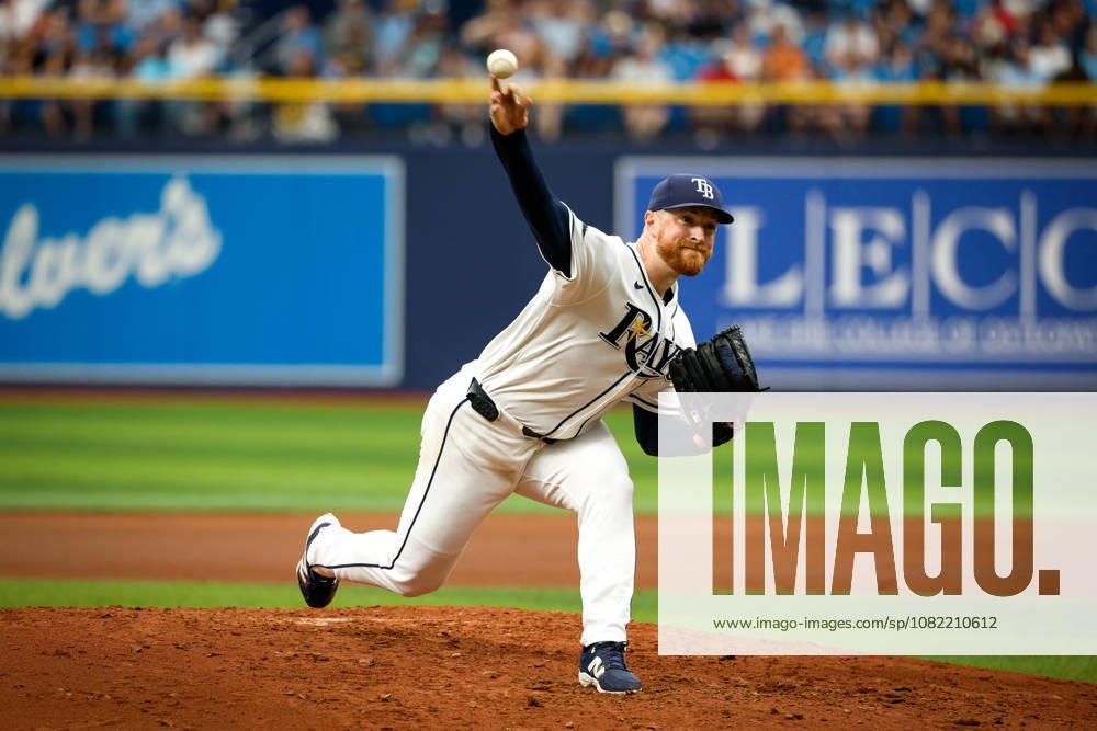 Tampa Bay Rays pitcher Drew Rasmussen (57) pitches to San Diego Padres outfielder Jackson Merrill (3) during the fourth inning at Tropicana Field. MLB, Baseball Herren, USA 2026: Padres at Rays - ZUMA_sp_ 20260830_mda_s70_836