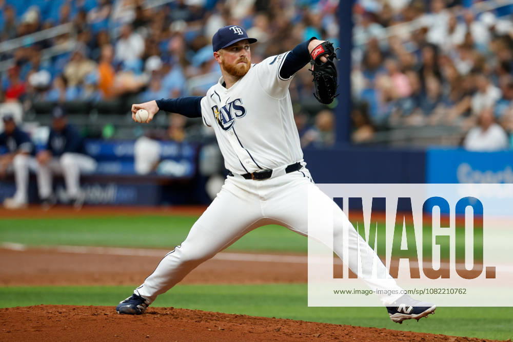 Tampa Bay Rays pitcher Drew Rasmussen (57) pitches to San Diego Padres third baseman Sung-Mun Song (24) during the third inning at Tropicana Field. MLB, Baseball Herren, USA 2026: Padres at Rays - ZUMA_sp_ 20260830_mda_s70_843