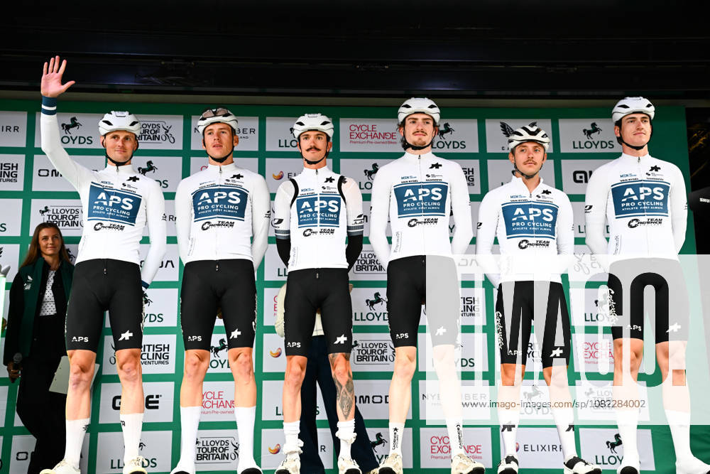 2026 Lloyds Tour of Britain Men Picture by Simon Wilkinson SWpix.com - 02 09 2026 - Cycling - UCI ProSeries - 2026 Lloyds Tour of Britain Men - Stage 1: Lincoln to Lincoln (182.5km) - Adam Lewis, Conn McDunphy, Ethan Dunham, Ronan O Connor, Andrew Lydic, Cian Keogh (APS Pro Cycling by Team Cadence Cyclery)