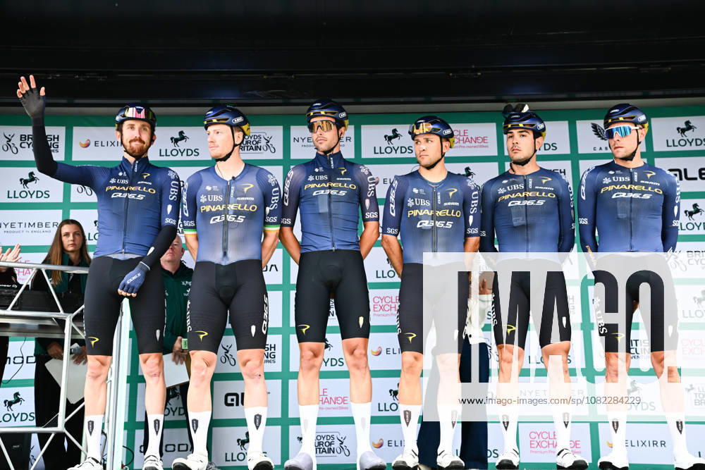 2026 Lloyds Tour of Britain Men Picture by Simon Wilkinson SWpix.com - 02 09 2026 - Cycling - UCI ProSeries - 2026 Lloyds Tour of Britain Men - Stage 1: Lincoln to Lincoln (182.5km) - Sam Bennett, Mark Donovan, Fabio Christen, Kamil Malecki, Xandro Meurisse, Matteo Moschetti (Pinarello-Q36.5 Pro Cycling Team)