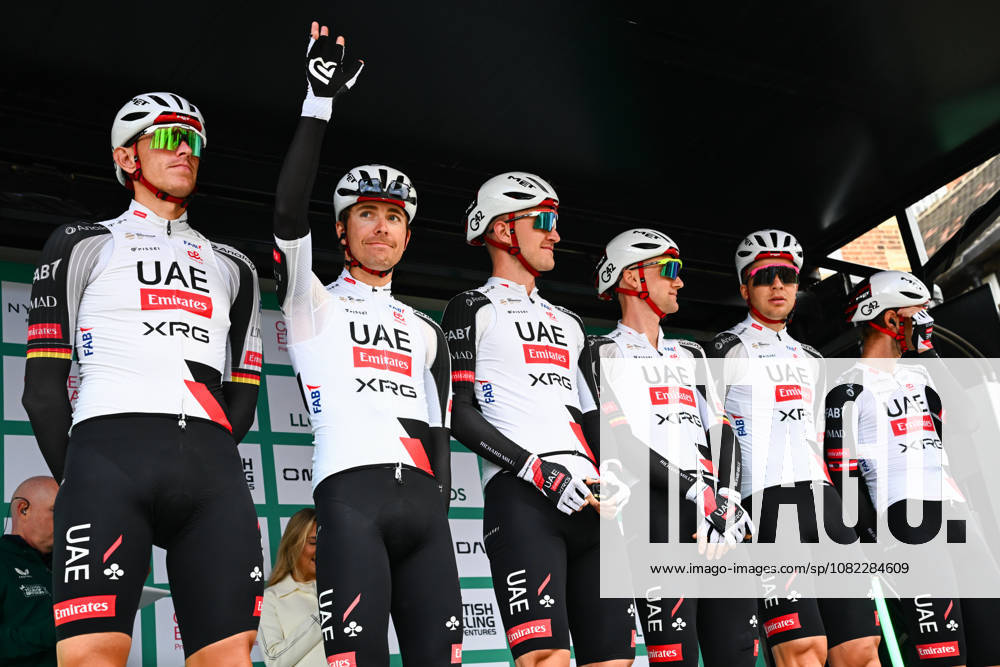 2026 Lloyds Tour of Britain Men Picture by Simon Wilkinson SWpix.com - 02 09 2026 - Cycling - UCI ProSeries - 2026 Lloyds Tour of Britain Men - Stage 1: Lincoln to Lincoln (182.5km) - Mikkel Norsgaard Bjerg, Benoit Cosnefroy, Felix Grossschartner, Nils Politt, Florian Vermeersch, Tim Wellens (UAE Team Emirates XRG)