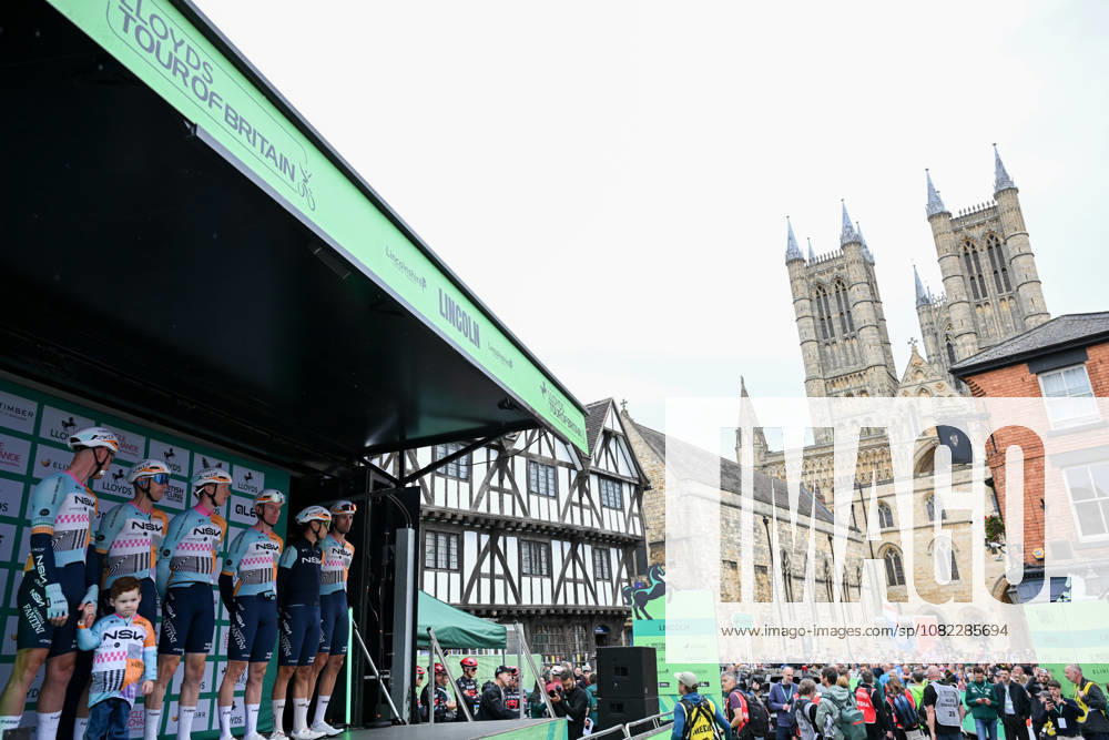 2026 Lloyds Tour of Britain Men Picture by Zac Williams SWpix.com - 02 09 2026 - Cycling - UCI ProSeries - 2026 Lloyds Tour of Britain Men - Stage 1: Lincoln to Lincoln (182.5km) - Lewis Askey, Ryan William Mullen, Alessandro Pinarello, Dion Allan Smith, Thomas Jake Stewart, Ethan Kane Vernon (NSN Cycling Team) Cycling