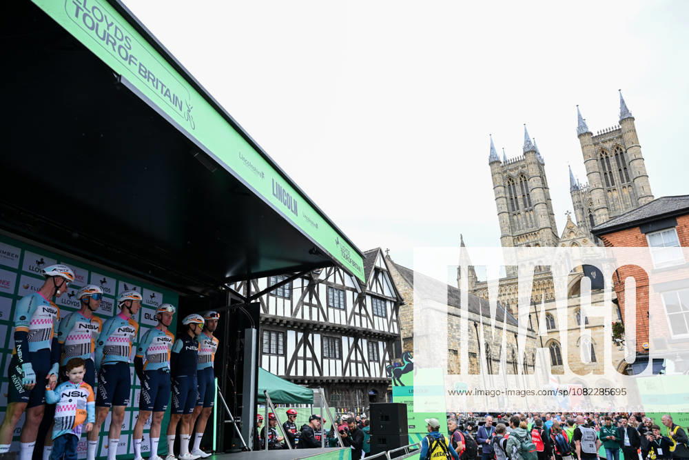2026 Lloyds Tour of Britain Men Picture by Zac Williams SWpix.com - 02 09 2026 - Cycling - UCI ProSeries - 2026 Lloyds Tour of Britain Men - Stage 1: Lincoln to Lincoln (182.5km) - Lewis Askey, Ryan William Mullen, Alessandro Pinarello, Dion Allan Smith, Thomas Jake Stewart, Ethan Kane Vernon (NSN Cycling Team) Cycling
