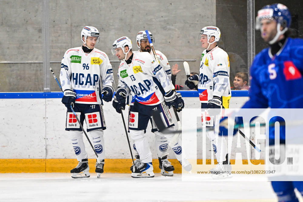 Bellinzona, Centro Sportivo Bellinzona, Friendly: HC Ambri Piotta vs. EHC Kloten, Manix Landry of Ambri celebrates his goal in Bellinzona at the Centro Sportivo Bellinzona, Ticino, Switzerland