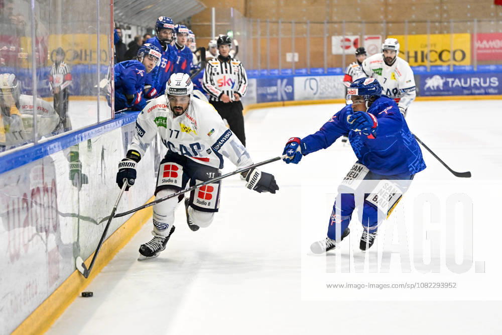 Bellinzona, Centro Sportivo Bellinzona, Friendly: HC Ambri Piotta vs. EHC Kloten, Michael Joly (Ambri) vs. Noah Delemont (Kloten), Bellinzona, Centro Sportivo Bellinzona, Ticino, Switzerland