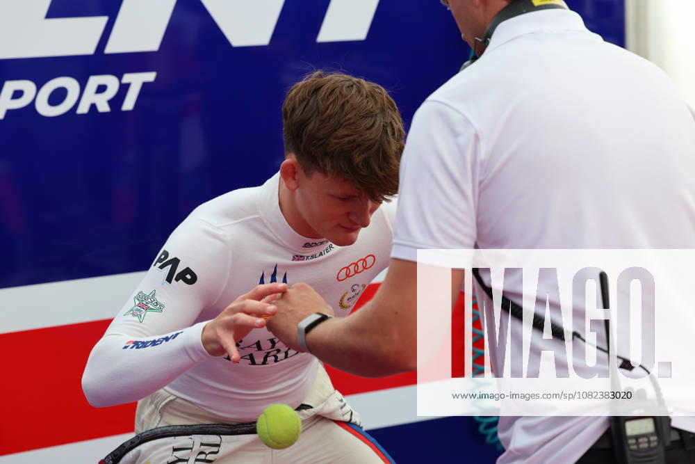 Monza, Italy, September 3–6, 2026, 2026 FIA Formula 3 Championship, Italy, Monza, Saturday, Sprint Race. Pictured: Freddie Slater (GBR 5) warming up with tennis balls at the Autodromo Nazionale Monza.