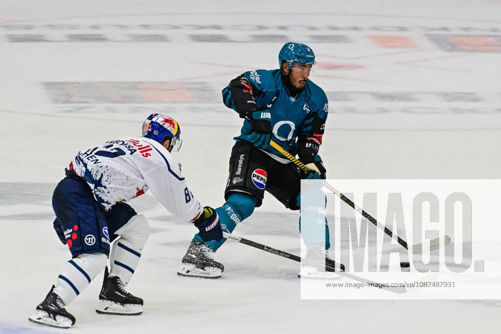 GER, Ice Hockey, Men s, Warrior Cup 2026, EHC Red Bull Munich vs. Belfast Giants Christopher DeSousa (Munich), 82, Jaeden Martin (Belfast), 2, Kaufbeuren Energie, Schwaben Arena, Bavaria, Germany