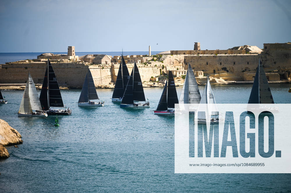 (261018) -- VALLETTA, Oct. 18, 2026 -- Yachts are seen sailing from the Grand Harbour of Malta, port of Valletta, during the 47th Rolex Middle Sea Race in Valletta, Malta, on Oct. 17, 2026. (Photo by Xinhua) (SP)MALTA-VALLETTA-SAILING-ROLEX MIDDLE SEA RACE JonathanxBorg