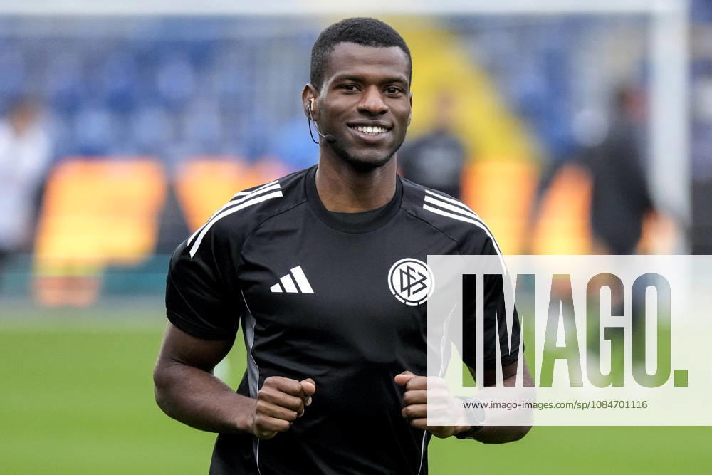 Assad Nouhoum, Referee, Single Frame, Single Photo, Action, Portrait, Joy, Delighted, Happy, Friendly, Cheerful, Beaming, Optimistic, October 18, 2026, Sinsheim, Germany, soccer, 3rd Division, TSG 1899 Hoffenheim II vs. SC Verl, DFB and DFL regulations prohibit any use of photographs as image sequences and or quasi-video