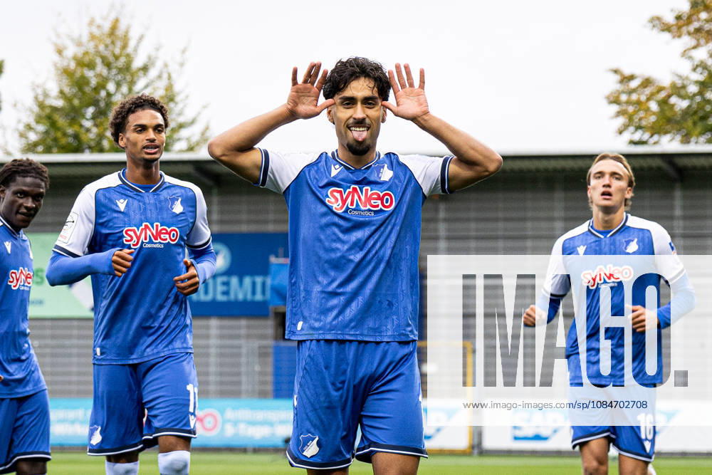 Germany: TSG Hoffenheim II vs. SC Verl, 3. Liga, 2026–27 season, Dietmar Hopp Stadium, Sinsheim. Yasin Zor (TSG Hoffenheim II, No. 10) celebrates after scoring the 1–0 goal. Sinsheim, Dietmar Hopp Stadium, Baden-Württemberg, Germany