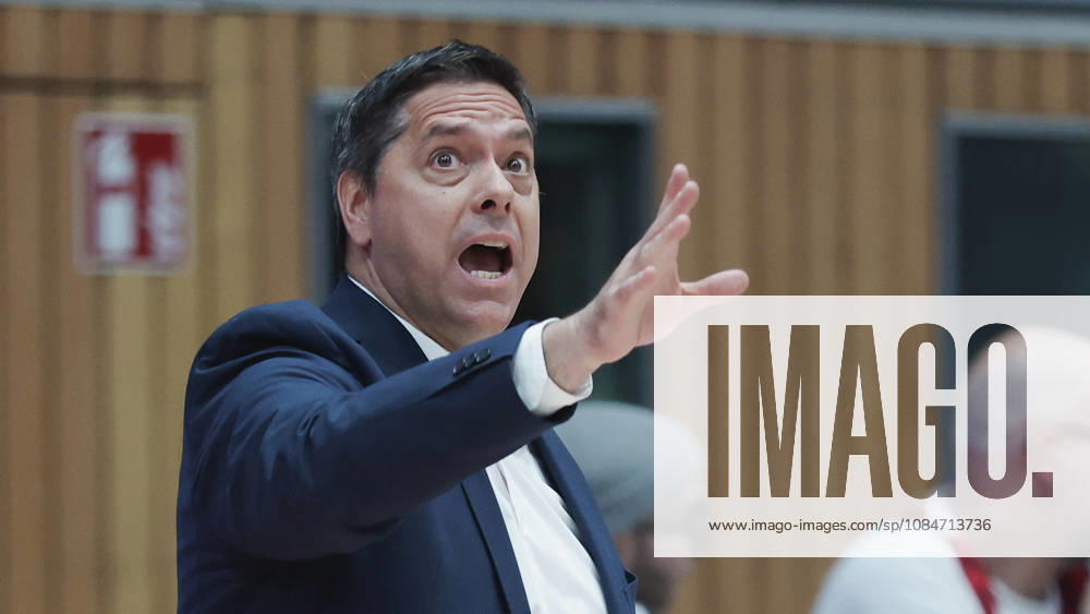Pictured: Head Coach Sasa Filipovski giving instructions to the Würzburg Baskets on October 18, 2026, Fitness First Würzburg Baskets vs. SYNTAINICS MBC, Netto BBL Cup, Round of 16, Germany, 97072, tectake Arena Würzburg,