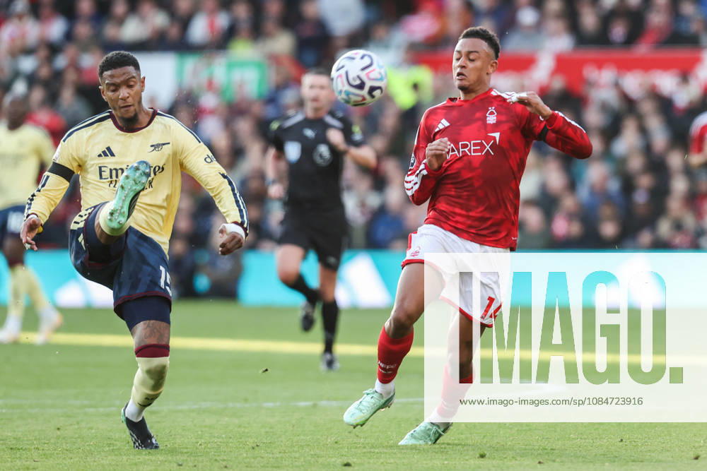 Nottingham Forest v Arsenal, Premier League Ezri Konsa of Arsenal clears the ball away from his defensive half during the Nottingham Forest v Arsenal Premier League match at the City Ground, West Bridgford, England on 18 October 2026 Credit: Richard Bierton Every Second Media Editorial use only. All images are copyright Every Second Media Limited. No images may be reproduced without prior permission. All rights reserved. Premier League and Football League images are subject to licensing agreements with Football DataCo Limited. see https: www.football-dataco.com